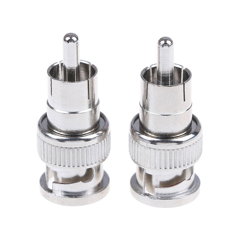 2x BNC male to RCA male coax connector adapter cable coupler for cctv came.l8