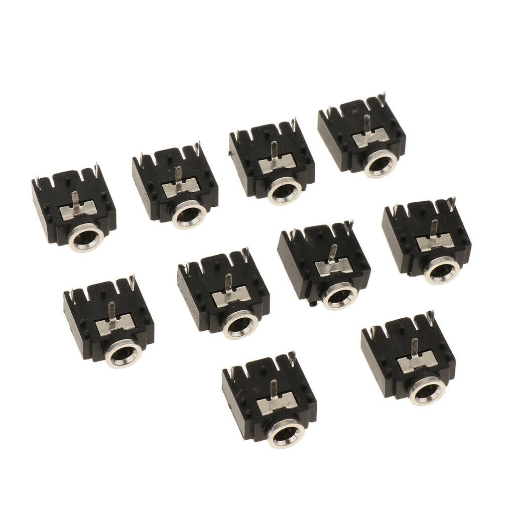 10x 3-Pin Stereo Socket Audio Connector 3.5mm Female Interface Dual Channels