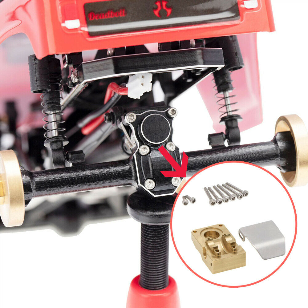 Brass Racing Diff Cover w/ Guard Plate for Axial SCX24 AXI90081 1/24 RC Car