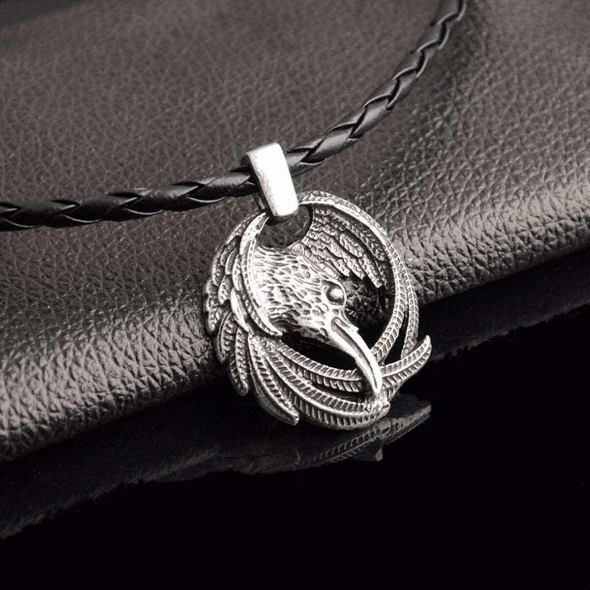 Norse Retro Vikings Odin's Ravens Symbol Pendant Necklace Jewelry Huginn Muninn