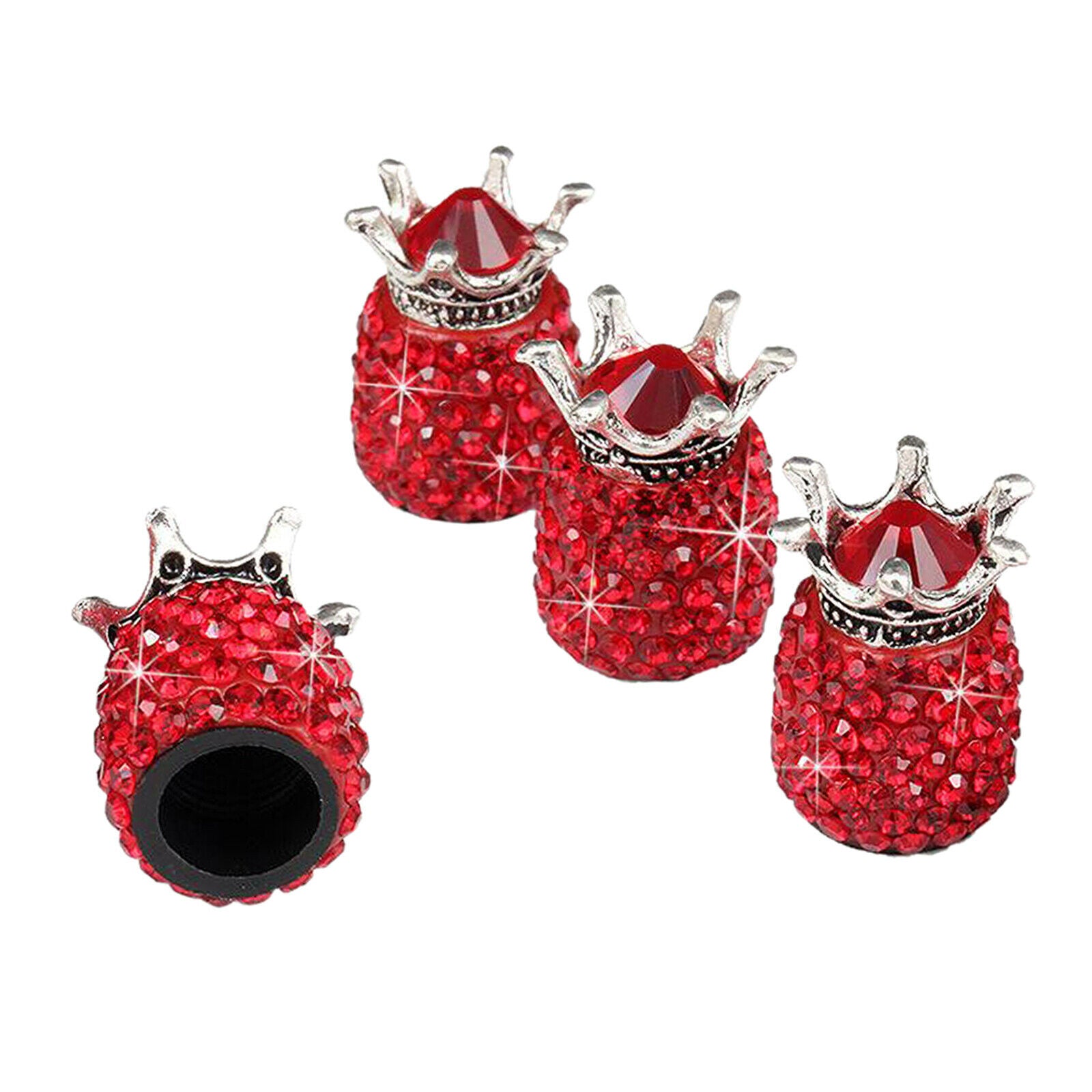 4 Pack Tire Air Valve Caps Dustproof Covers for Cars SUVs Truck Bike Red