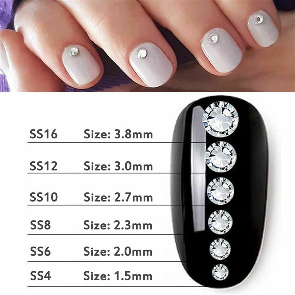 Nail Charms Stones Nail Rhinestones Aurora Flame White AB Crystal Nail Diamond