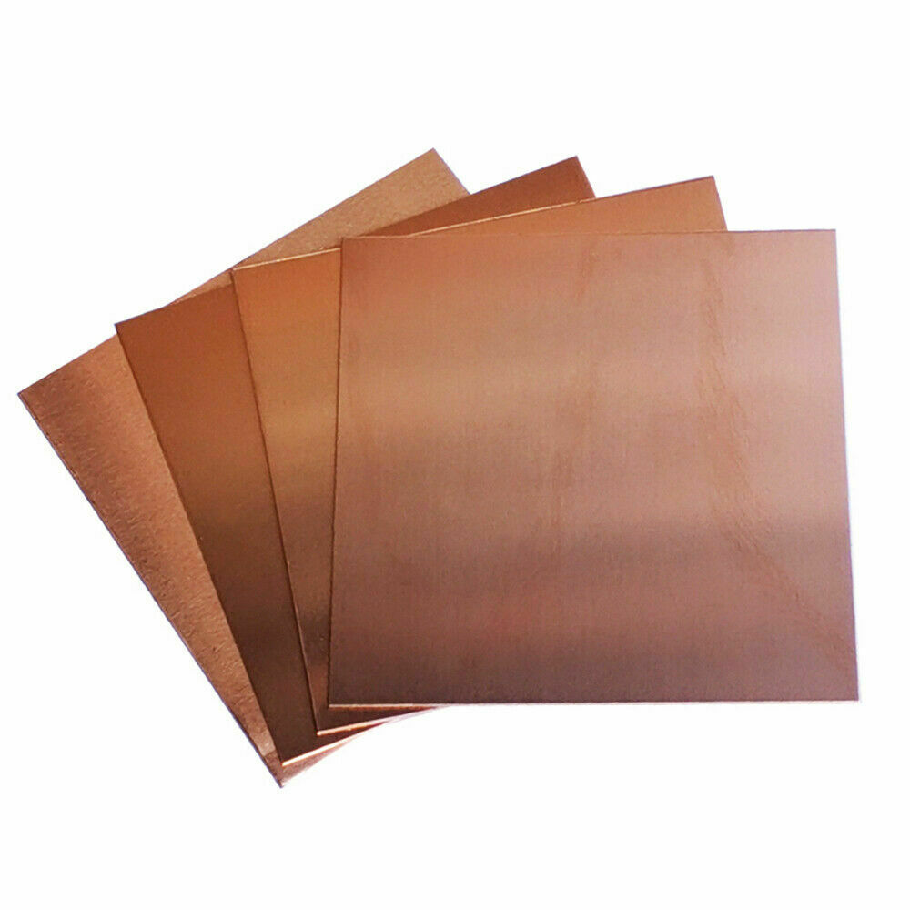 2mm x 100mm x 100mm  99.9% Pure Copper T2 Cu Metal Sheet Copper Plate Square 1pc