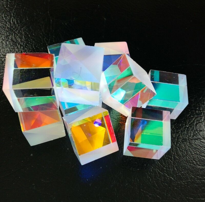 50pcs Defective Dichroic Cube Beam Splitter Glass Prism Teaching DIY Decoration