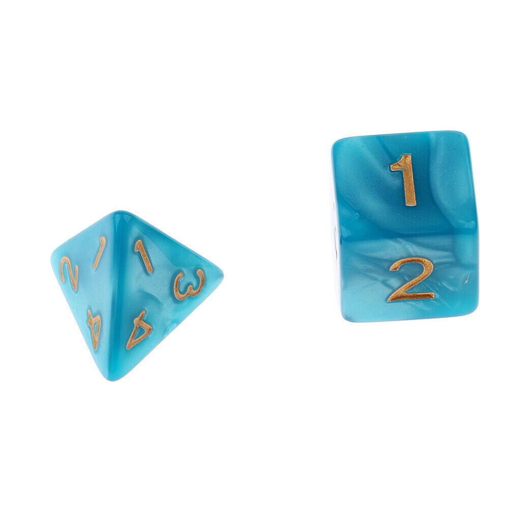 7PCS Polyhedral Dice   for  Dice DND RPG Blue Green