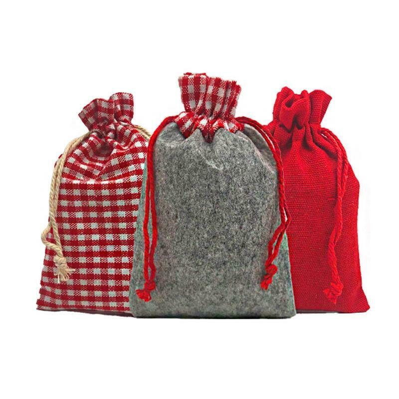 Christmas Advent Calendar 2021 Decorations 24 Days Burlap Gift Bags Favors Home