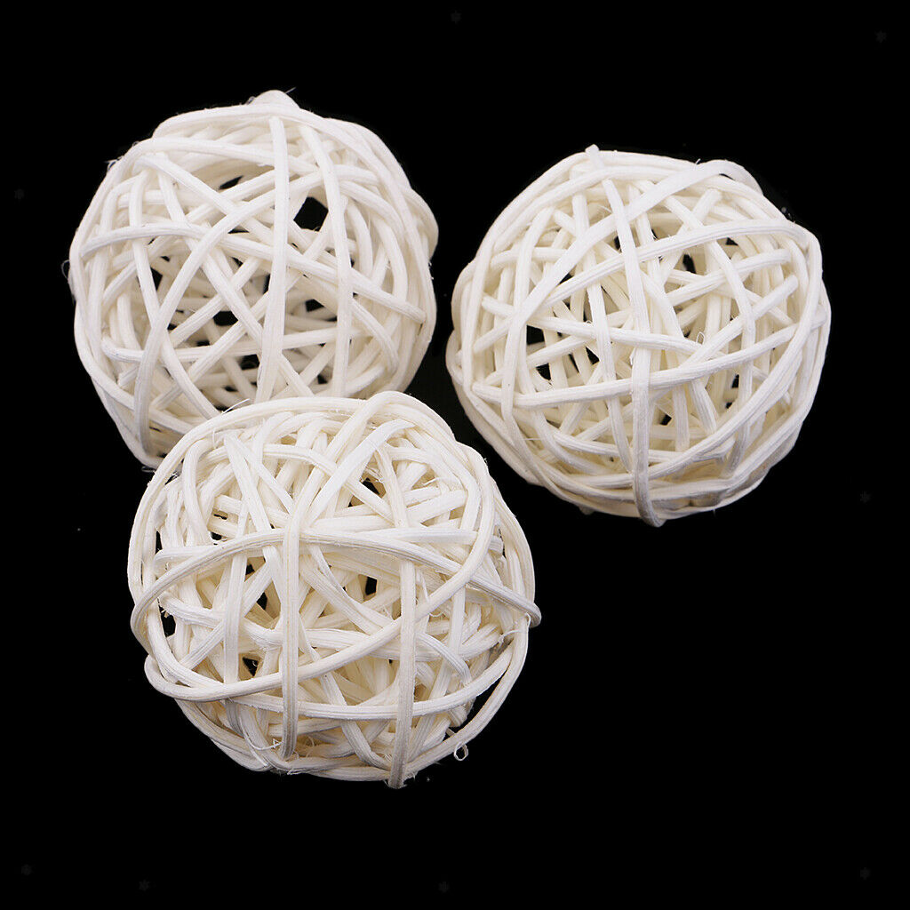 3X 6/10/15Pcs Wicker Rattan Bowl Fillers DIY Wedding Party Ornament 10pcs 5cm