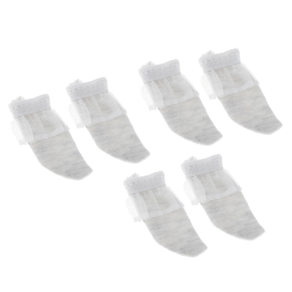 12 Pairs of Fashionable 4 Colors Lace Socks for 1/6 Dollfie BB Dress Up Accs