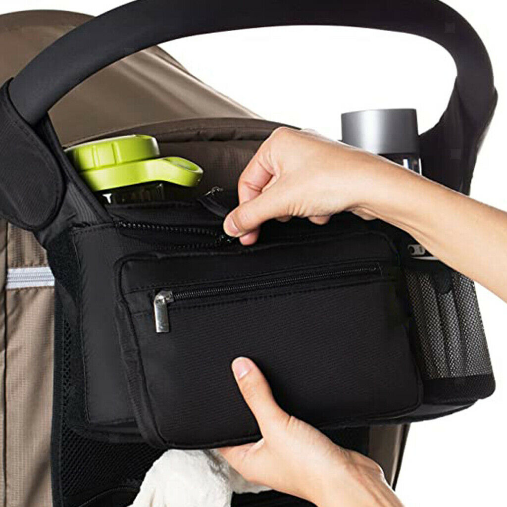 Baby Bag Organizer with Insulated Cup Holders for Smart Moms. Diaper Storage