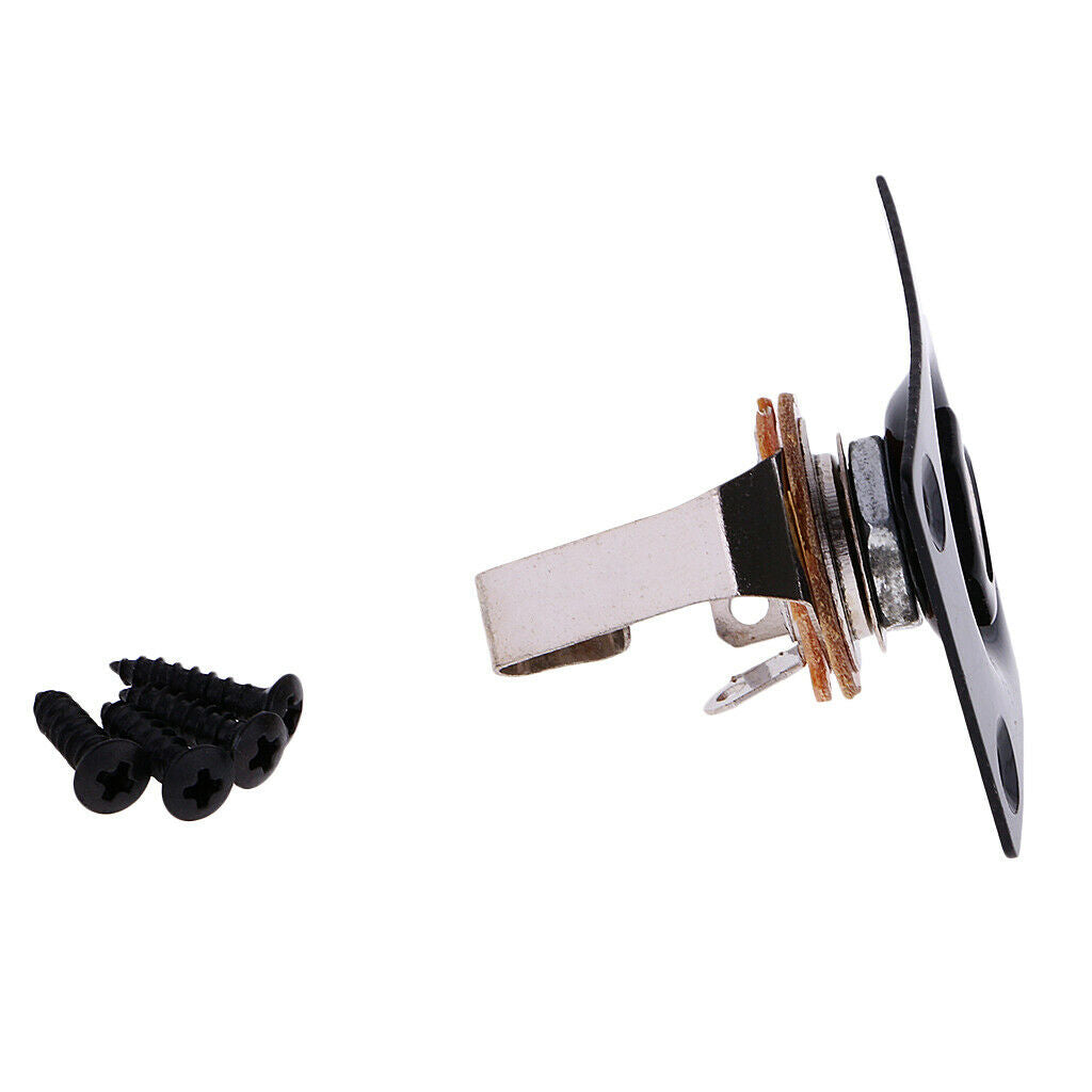 2Pcs Rectangle Output Input Plate   Socket for Electric Guitar Bass Parts