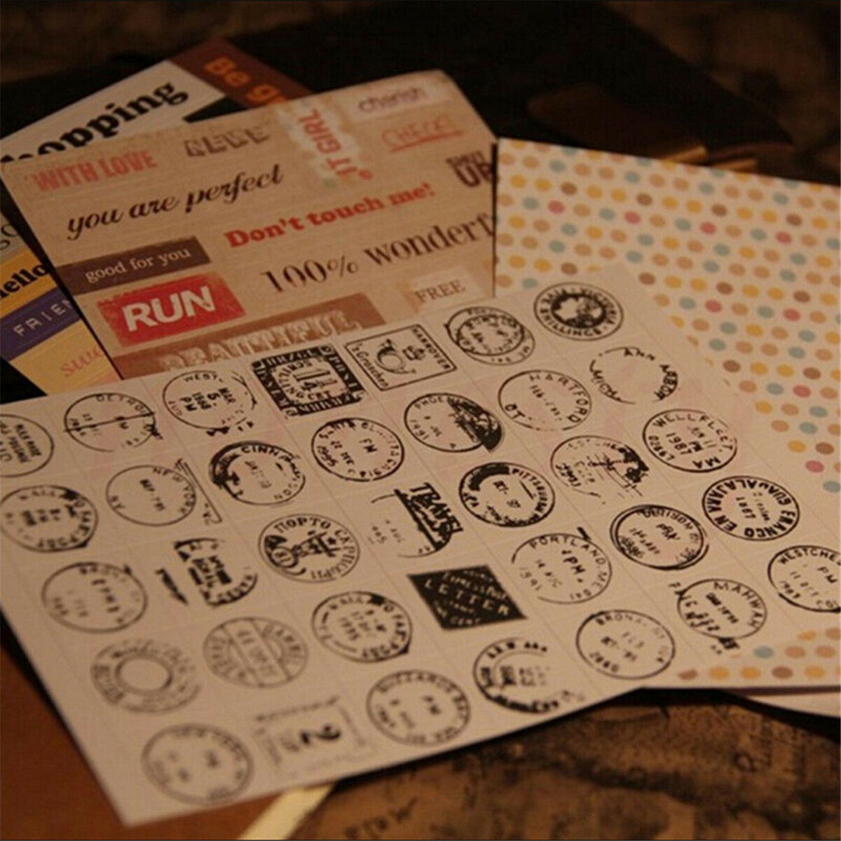 6pcs/set Retro DIY Calendar Paper Stickers for Scrapbooking Diary Planner Sticky