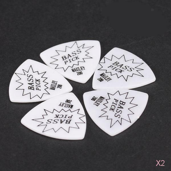 2x 5pcs White Picks 2mm for Bass Guitar / Protection From Fingers And Guitar /