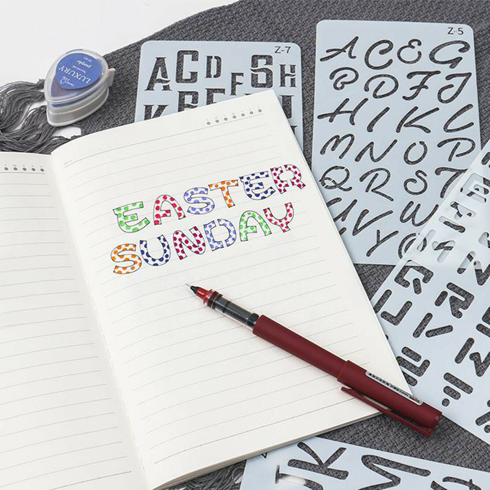 20Pcs Alphabet Letter Number Stencils for Journal Stencil Planner Scrapbooking