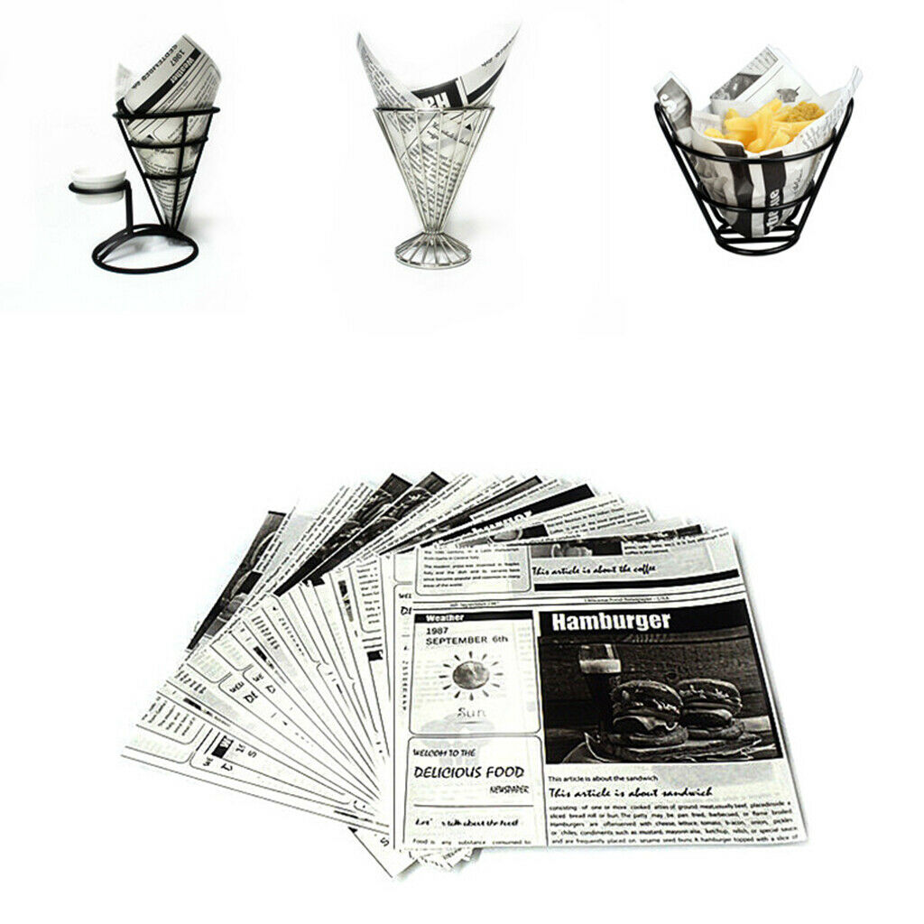 Disposable Oil Paper French Fries Cup Fried Popcorn Storage Box English