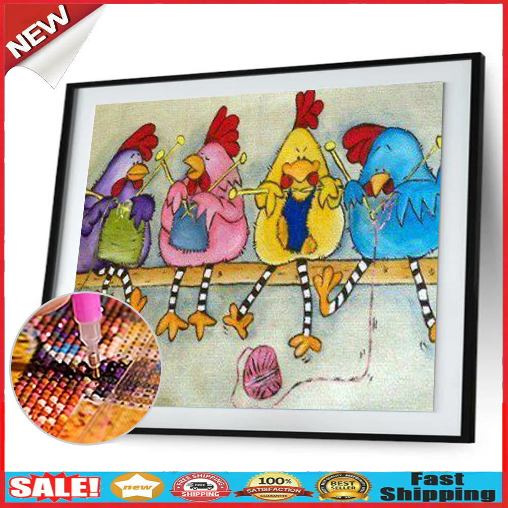 Chicken 5D Full Drill Diamond Painting Embroidery DIY Cross Stitch Decor @