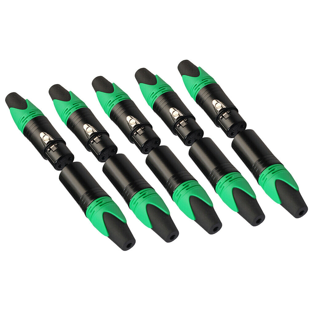 3 Pins XLR Connector Male and Female Microphone Mic Cable Adapter Green