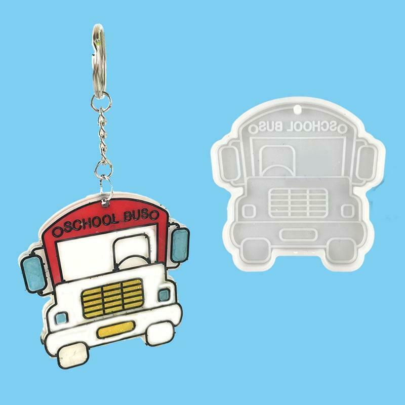 Cartoon School Bus Keychain Mold Epoxy Crystal Silicone Mold Customized Mold