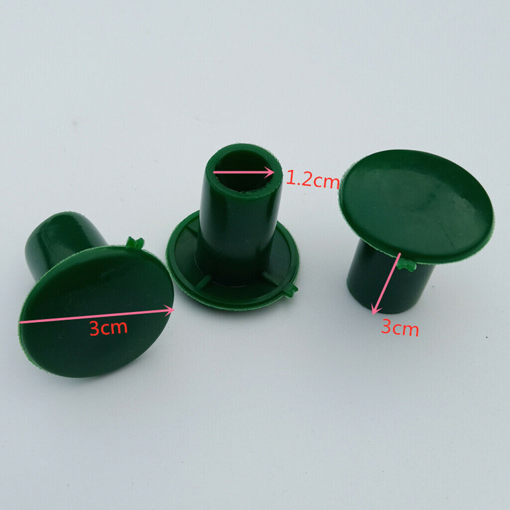 12x Green Plastic Cane End Caps Garden Cane Caps Bamboo Protectors 3cm
