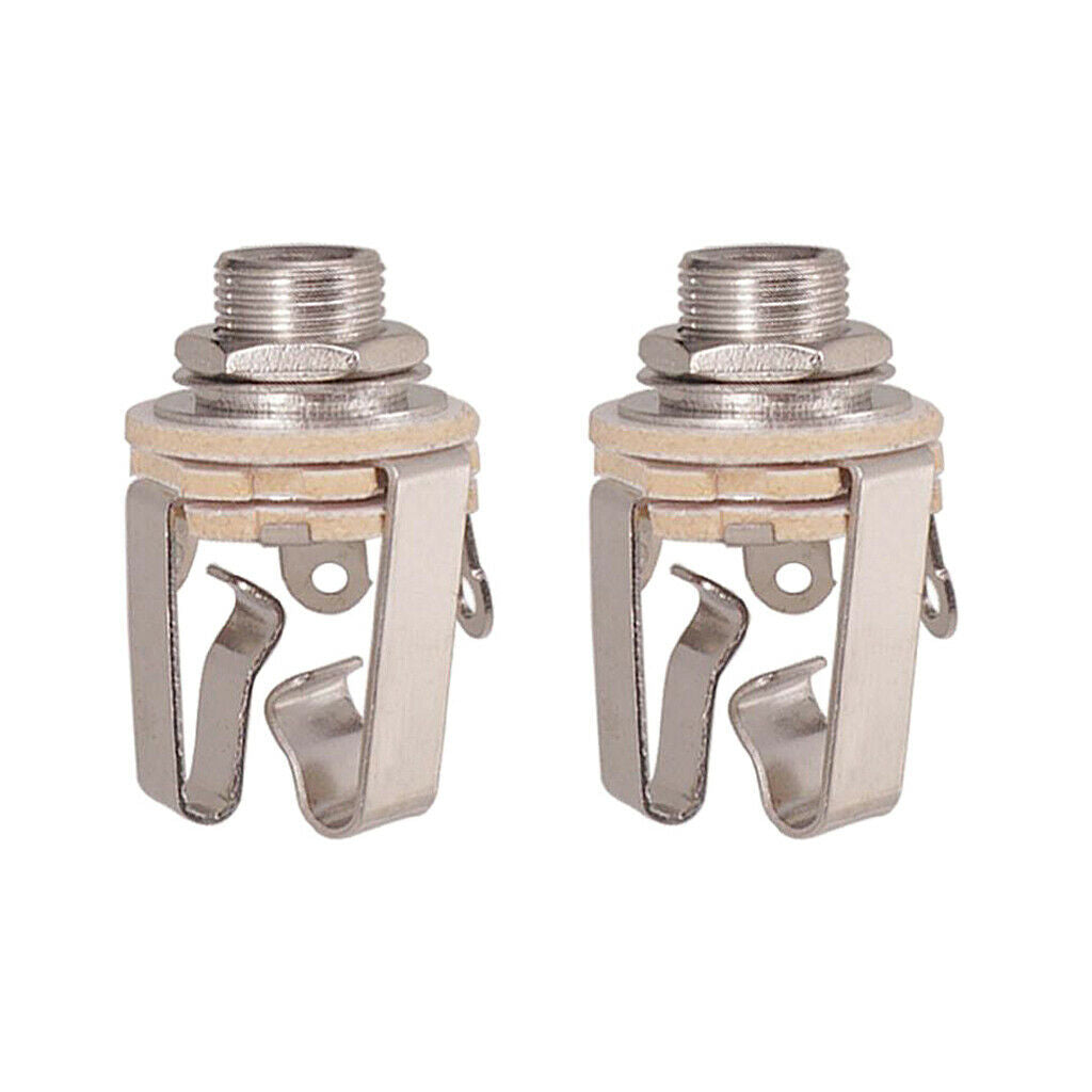 2pcs 6.35mm Stereo Output   Socket Plate for Guitar Bass Active Pickup