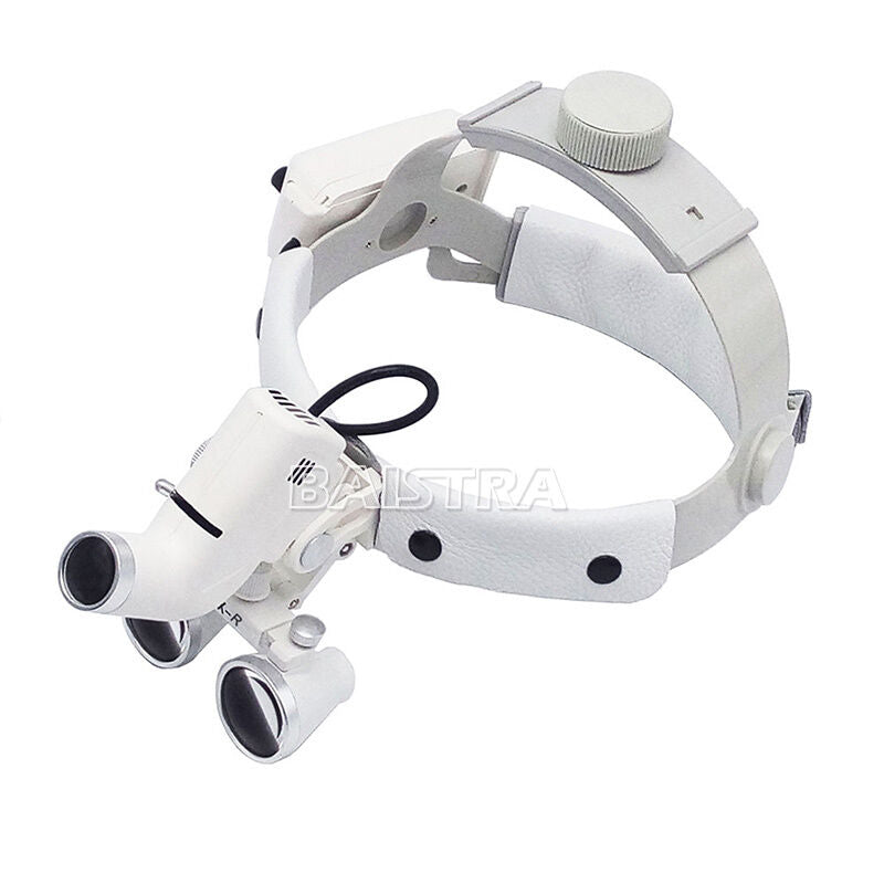 3.5X Dental Surgical Headband Medical LED Light Binocular Loupes DY-106 White