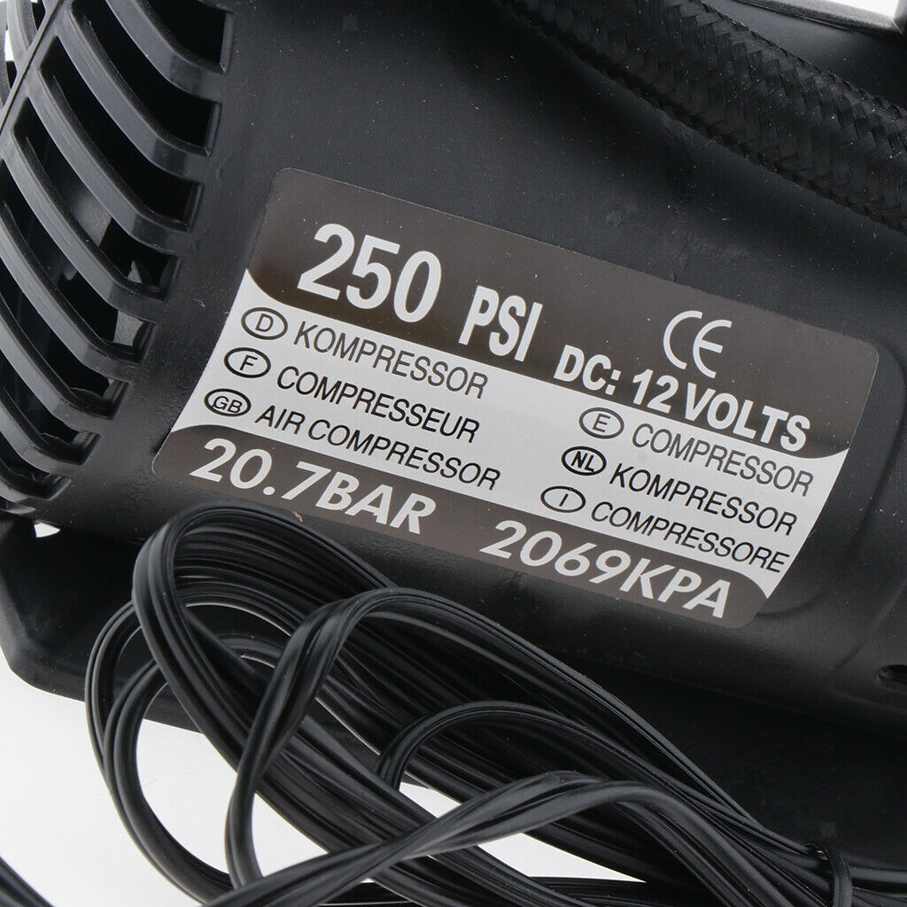 1Pcs 12V Tyre Inflator Pump Motorcycle Mini Compact Compressor Electric Pump