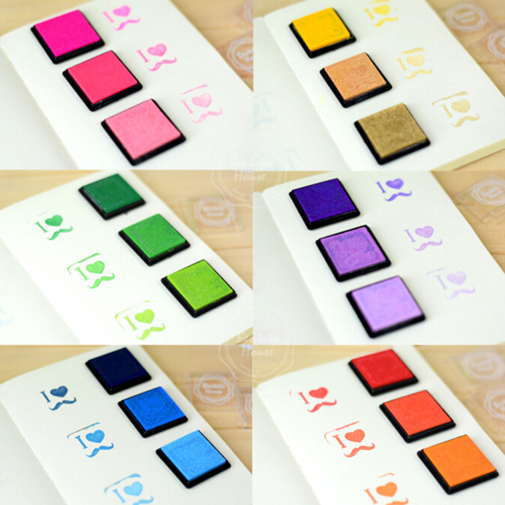 20x DIY Craft Candy Color Finger Print Ink Pad Kids Fashion  for Rubber Stamp BD