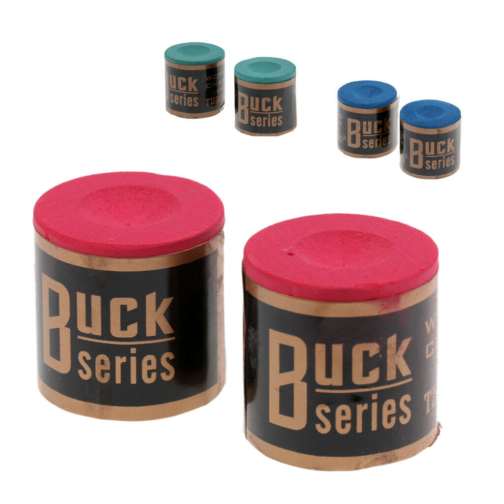 6 Blocks of Premium Snooker Billiards Pool Cue Stick Tip Chalk Set 3 Colors