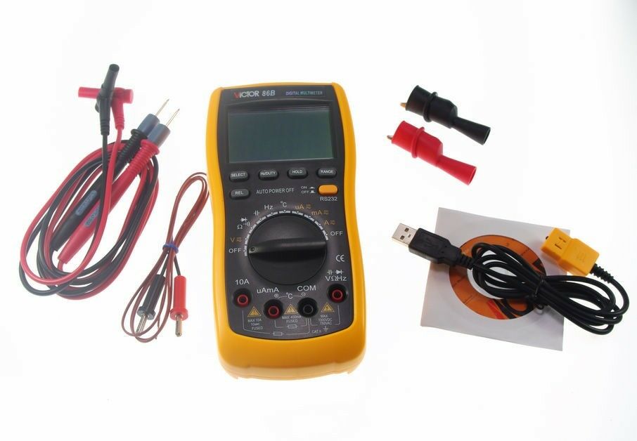 Plastic Shell Ohmmeter AC DC Testing  VICTOR 86B 3 3/4 Digital Multimeter