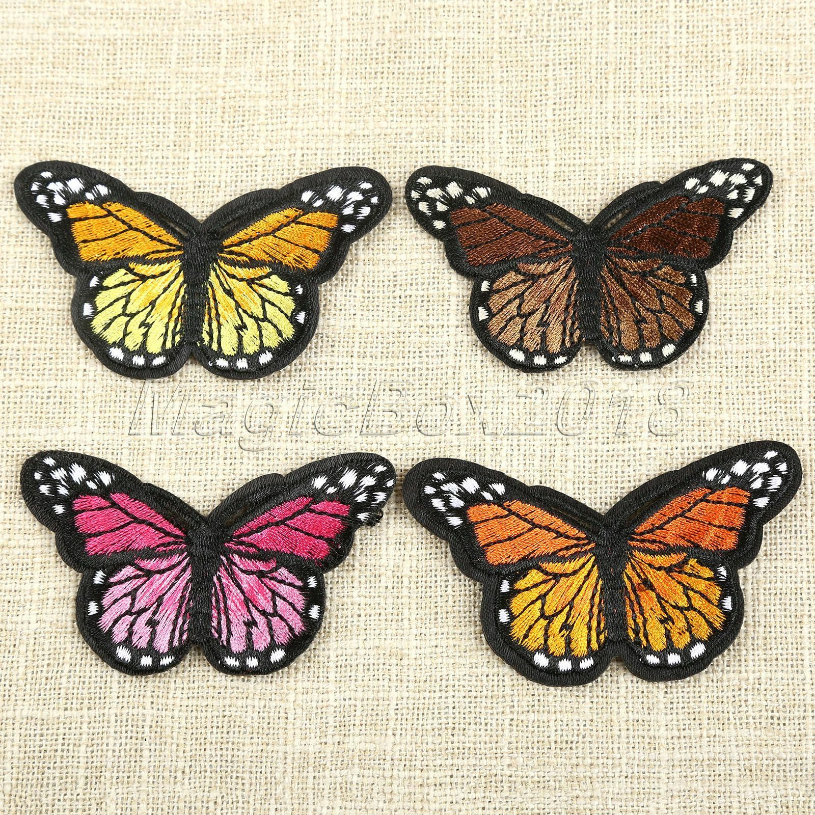 10pc Fabric Colorful Butterfly Sewing Iron On Patches Embroidered Badge Applique