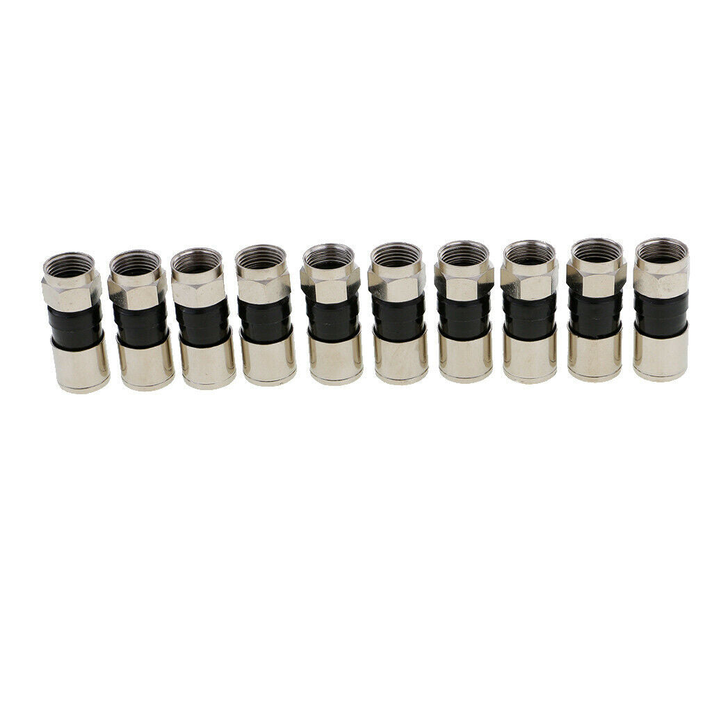 10x F Type Compression Connector Coax Crimp Joiner Coupler For RG6 TV Cable