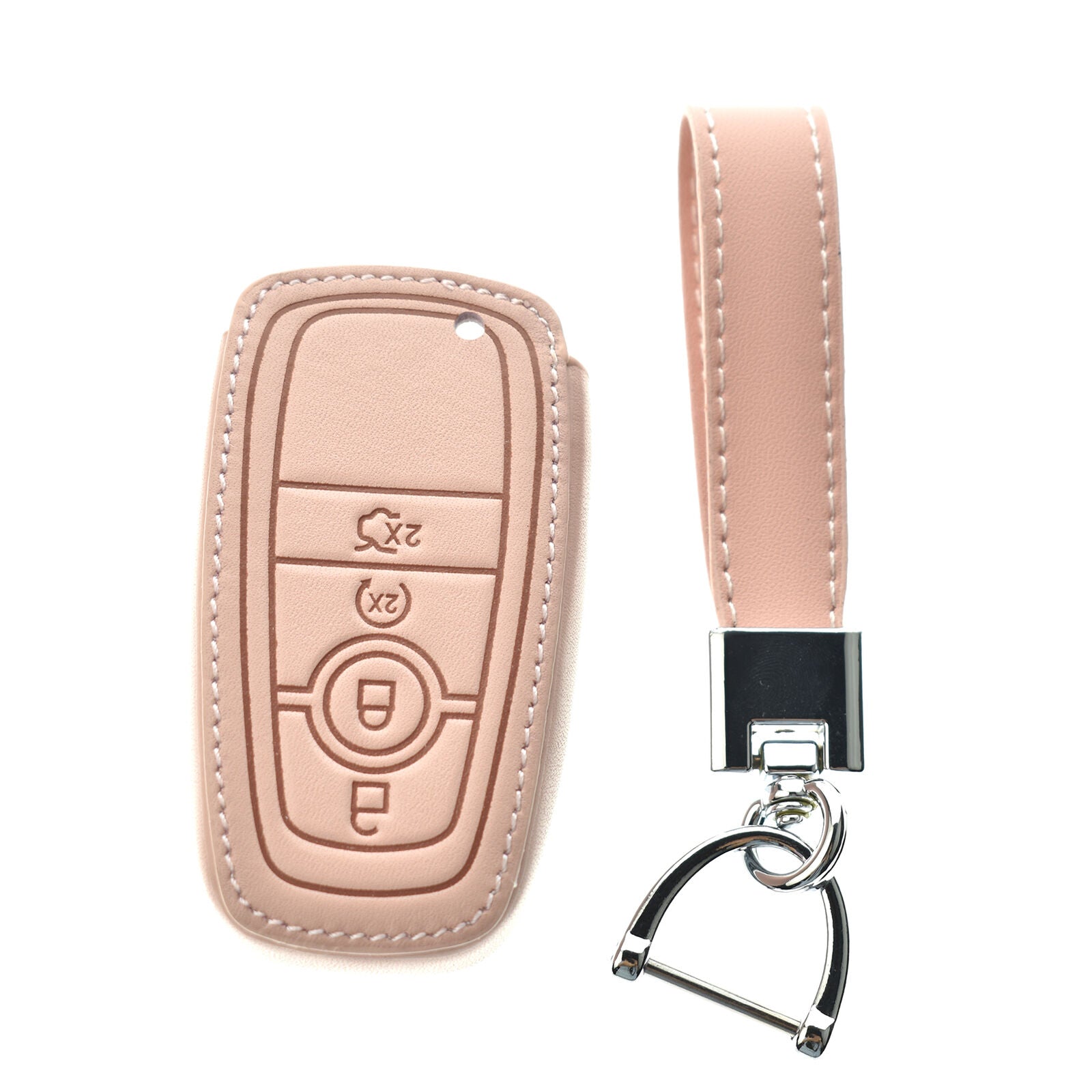 Car Key Case Cover FOB Chain Fob Holder for Ford Mustang Mondeo Edge Explorer
