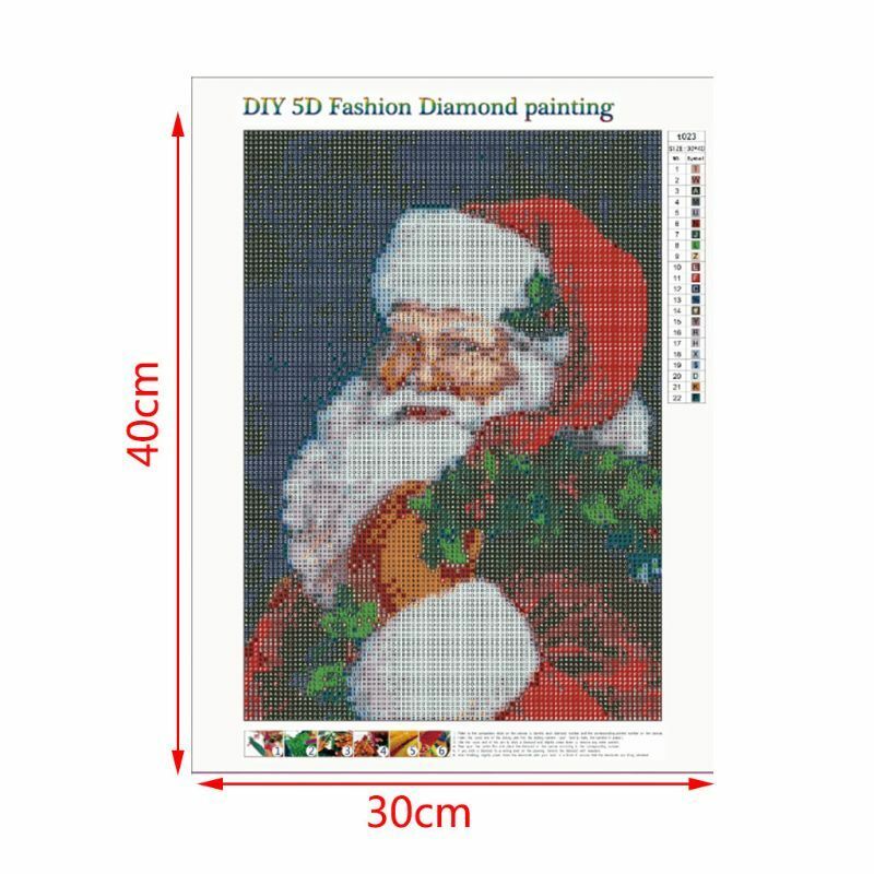 Christmas Santa Claus DIY 5D Full Diamond Painting Cross Stitch Kit  Home Decor