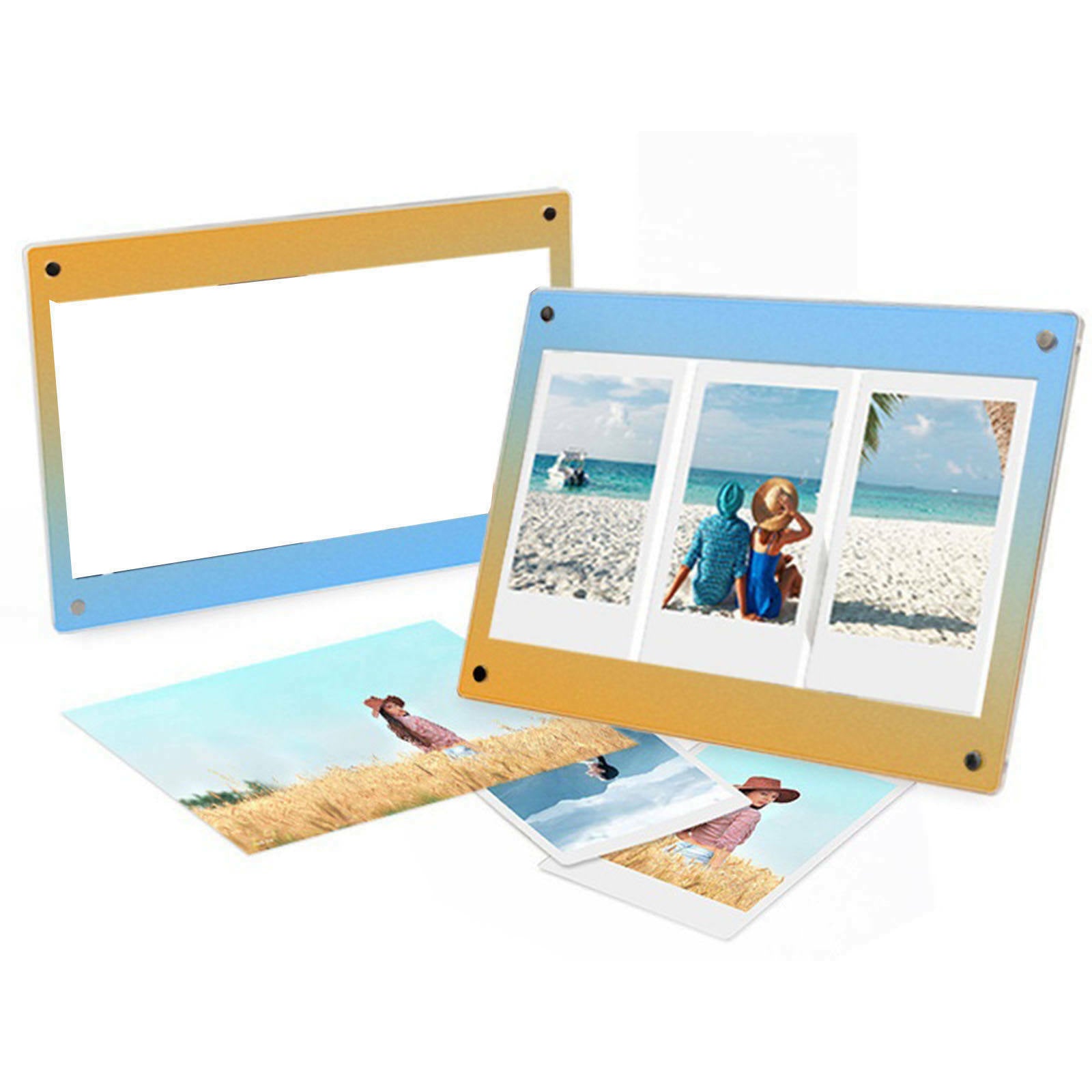 Acrylic Photo Frame Decorative for 3'' 6'' Photo Art Works Blue Yellow