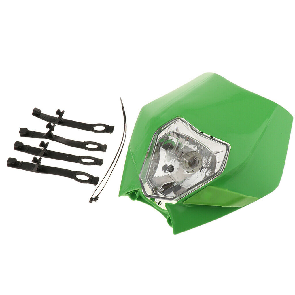 Motorcycle Dual Sport Headlight 12V 35W Head Light for   13-15 Green