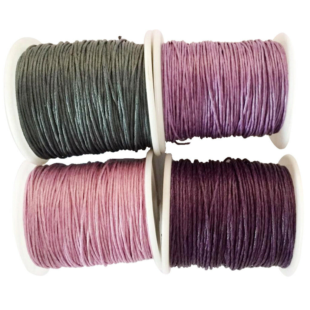 8 Rolls 80m Waxed Cotton Cord String Rope Jewelry Making Findings 1mm Wide