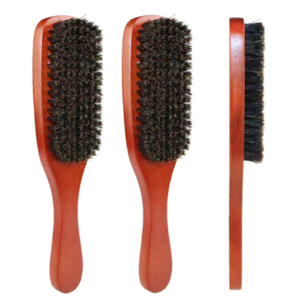 Solid Wood Boar Shaving Brush Beard Massage Black Boar Bristle Hair Brush Curved