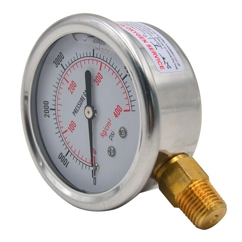1/4 NPT Automotive Oil Pressure Gauge Instrument Hydraulic Meter 0-5700 PSI F8R9