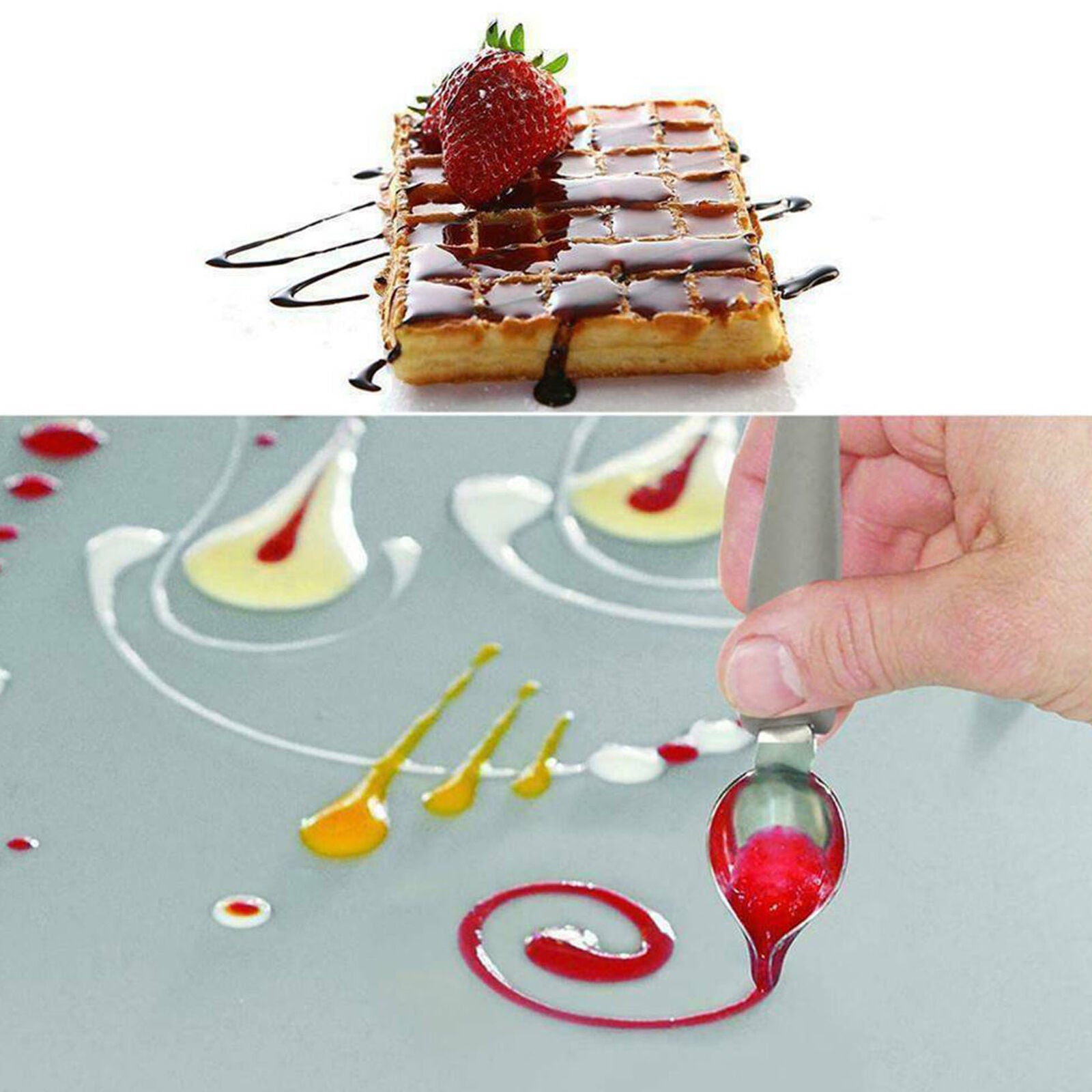 Chef Valon Sauce Plating Art Pencil Dish Coffee Draw Tool Spoon Stainless Steel