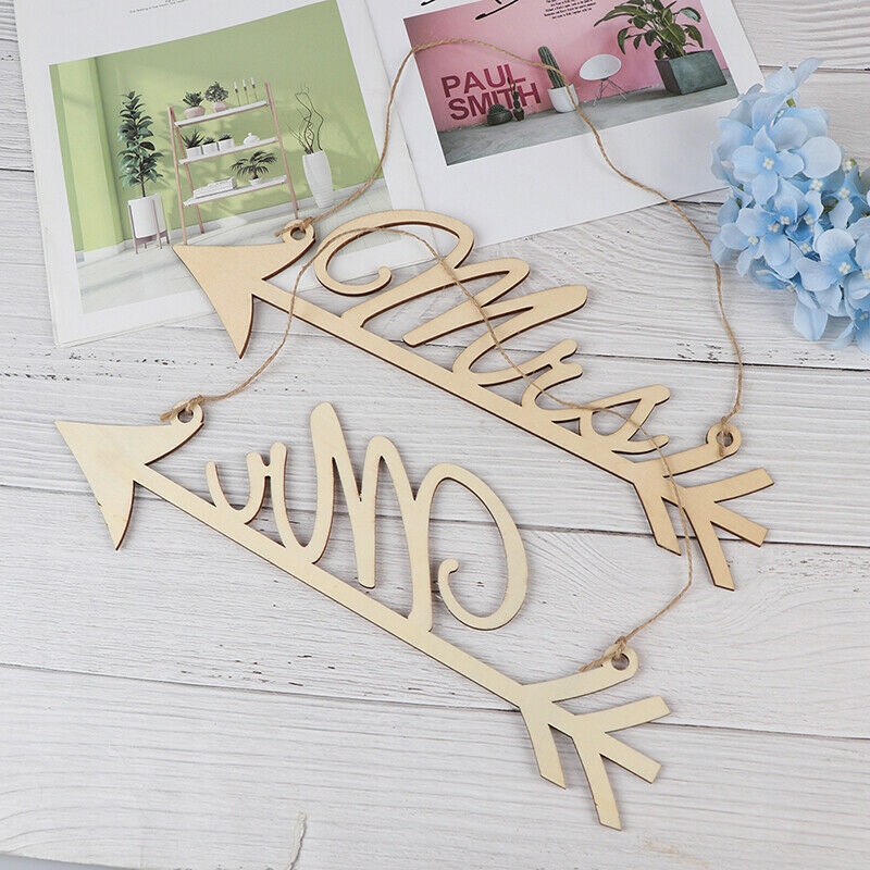 1Pair Mr & Mrs Arrow Signs Wedding Party Chair Decor Rustic Wood Wedding .l8