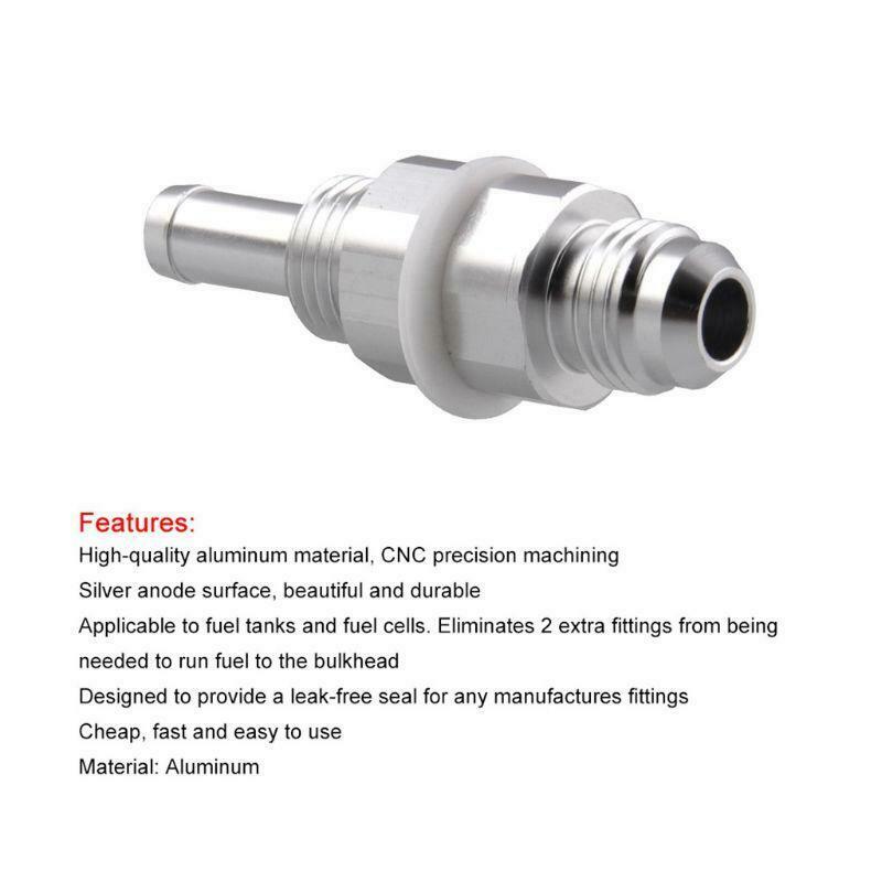Portable Male Flare Bulkhead to AN6 - 5/16 Hose Barb Fuel Tank Fitting.