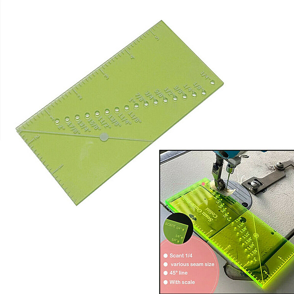 Sewing Ruler Various Seam Size Quilting Seam Guide Ruler for Quilting Kit