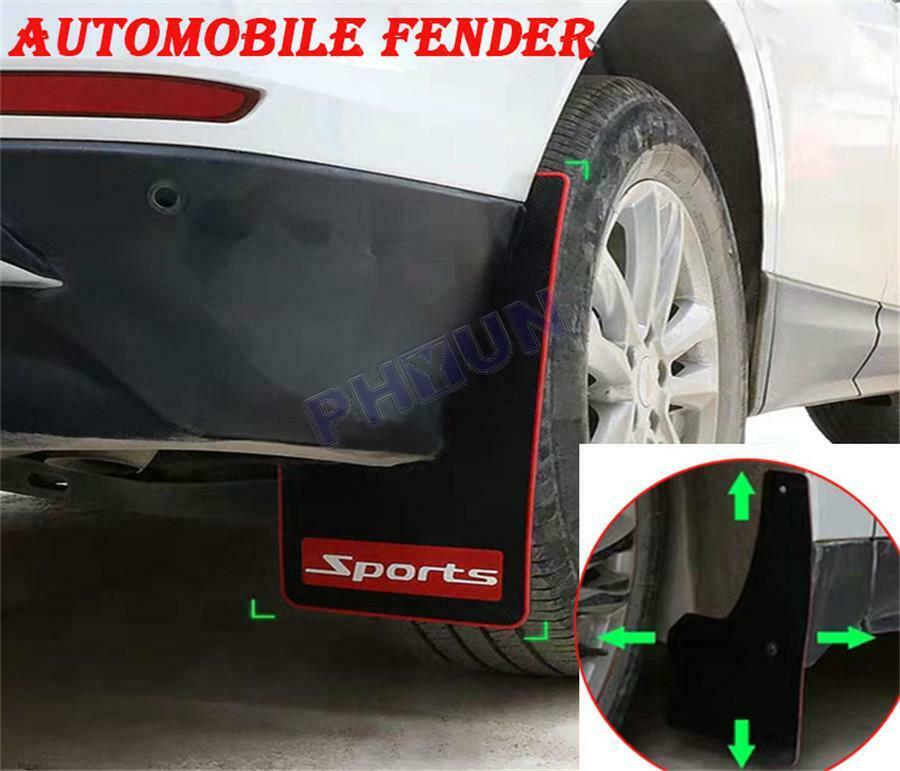Universal Car Truck Mud Flap Mudguards Fender Black & Red Sport Styling 2PCS