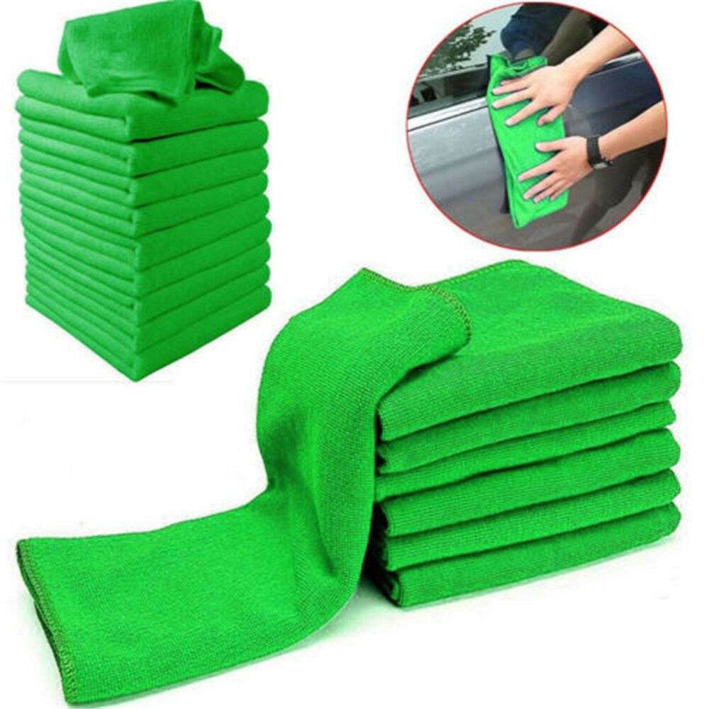 10* Green Micro Fiber Auto Car Detailing Cleaning Soft Cloth Towel Duster Wash