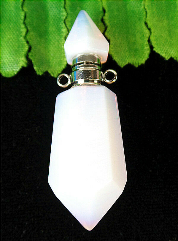 45x14mm Pink Moonlight Handmade Glass Hexagonal Perfume Bottle Pendant HL78761