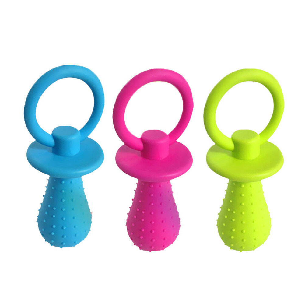 1pc pet chew bell rubber pacifier dog toys bite resistant clean teeth rand.l8