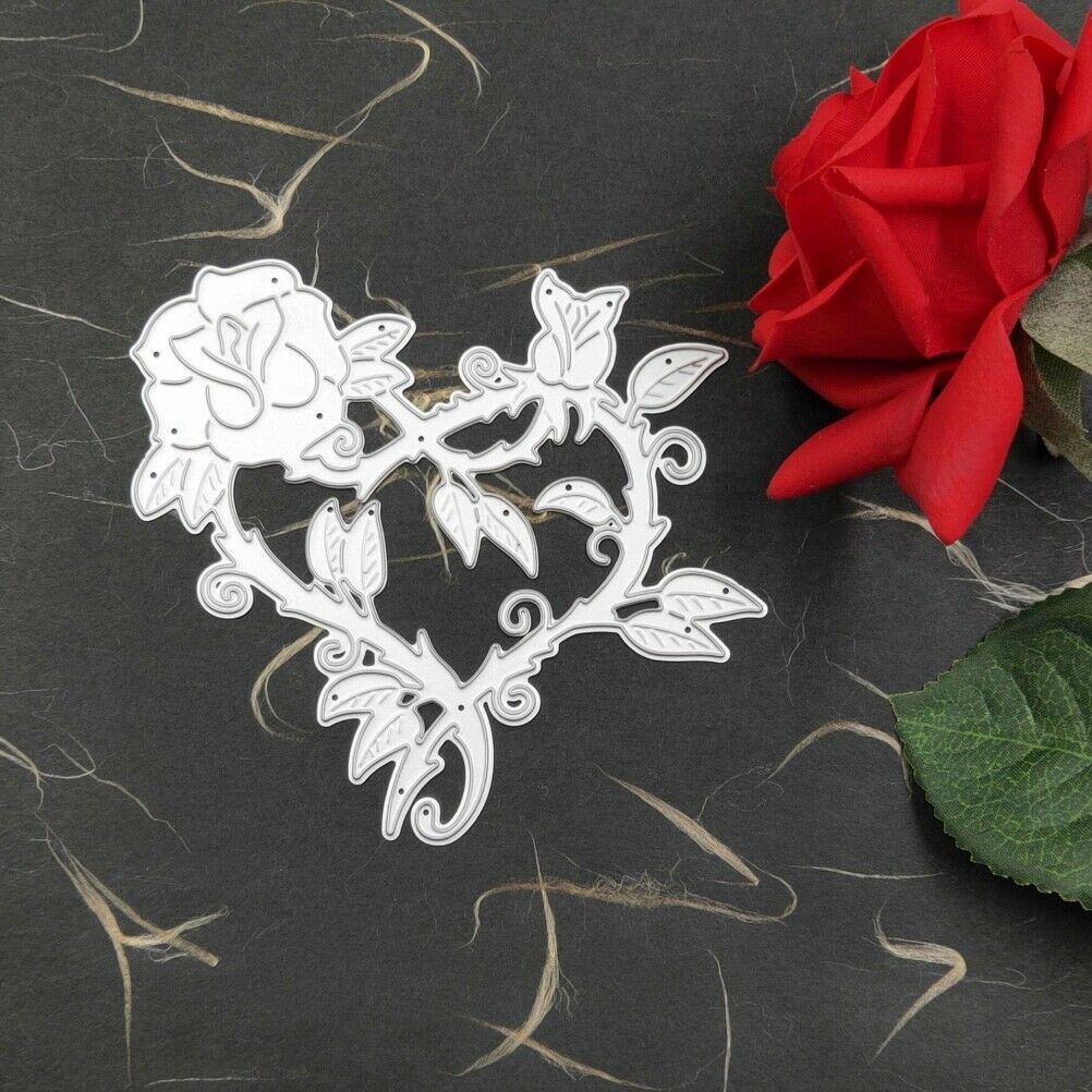 Heart Rose Metal Cutting Dies Embossing Stencil for Craft Paper Card Album Decor