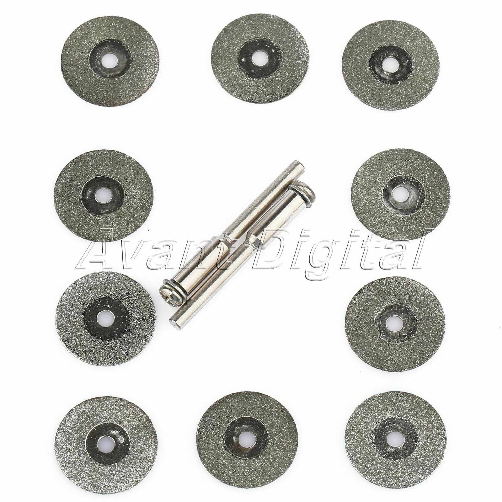 10X 18mm Rotary Diamond Coated Cutting Off Disc Blade Wheel + 2 Mandrel Arbor