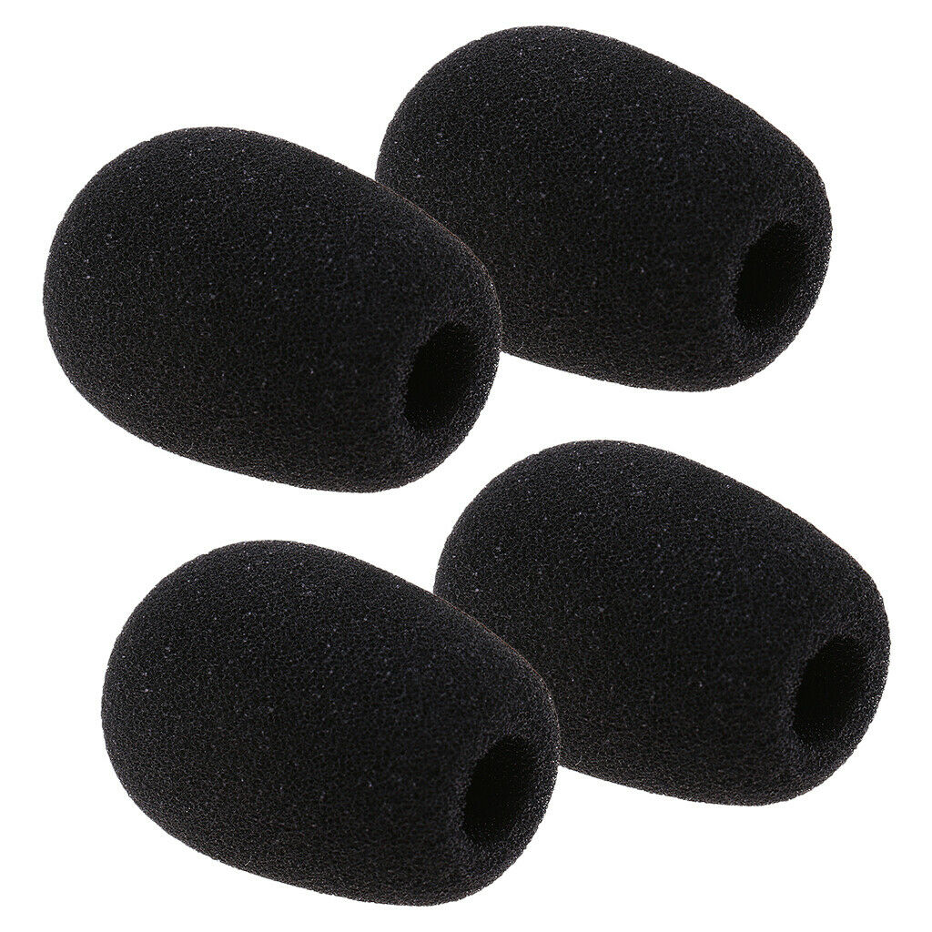 4pack Ball-type Mic Soft Sponge Windshield Foam Protect Cover Shield Black