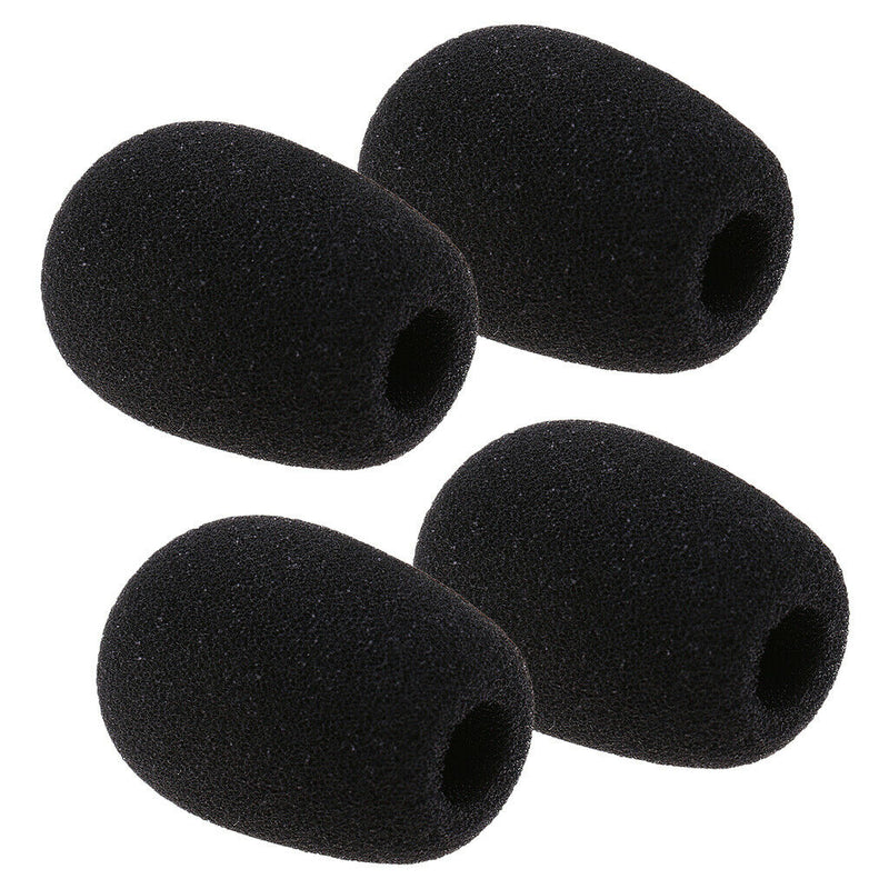 4pack Ball-type Mic Soft Sponge Windshield Foam Protect Cover Shield Black