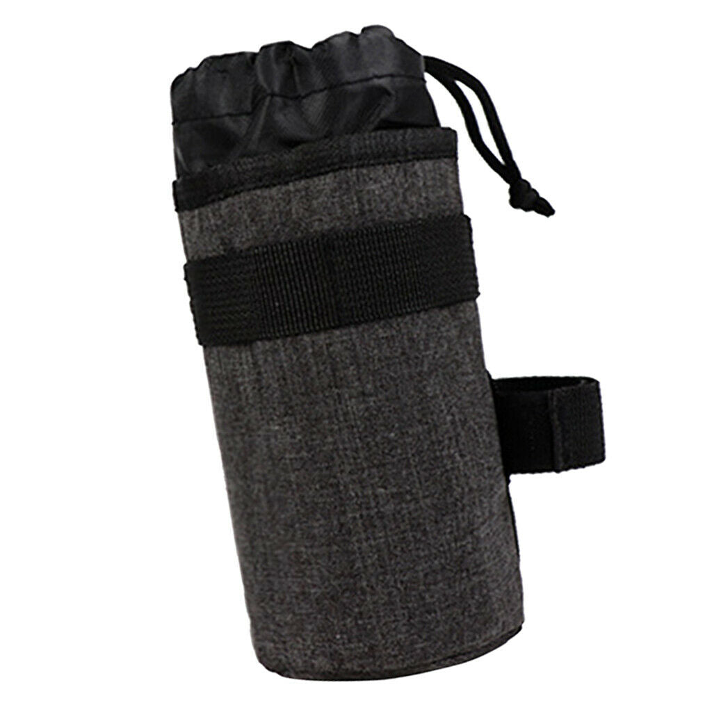 Portable Water Bottle Bag Outdoor Riding Insulated Kettle Sleeve Pouch Gray